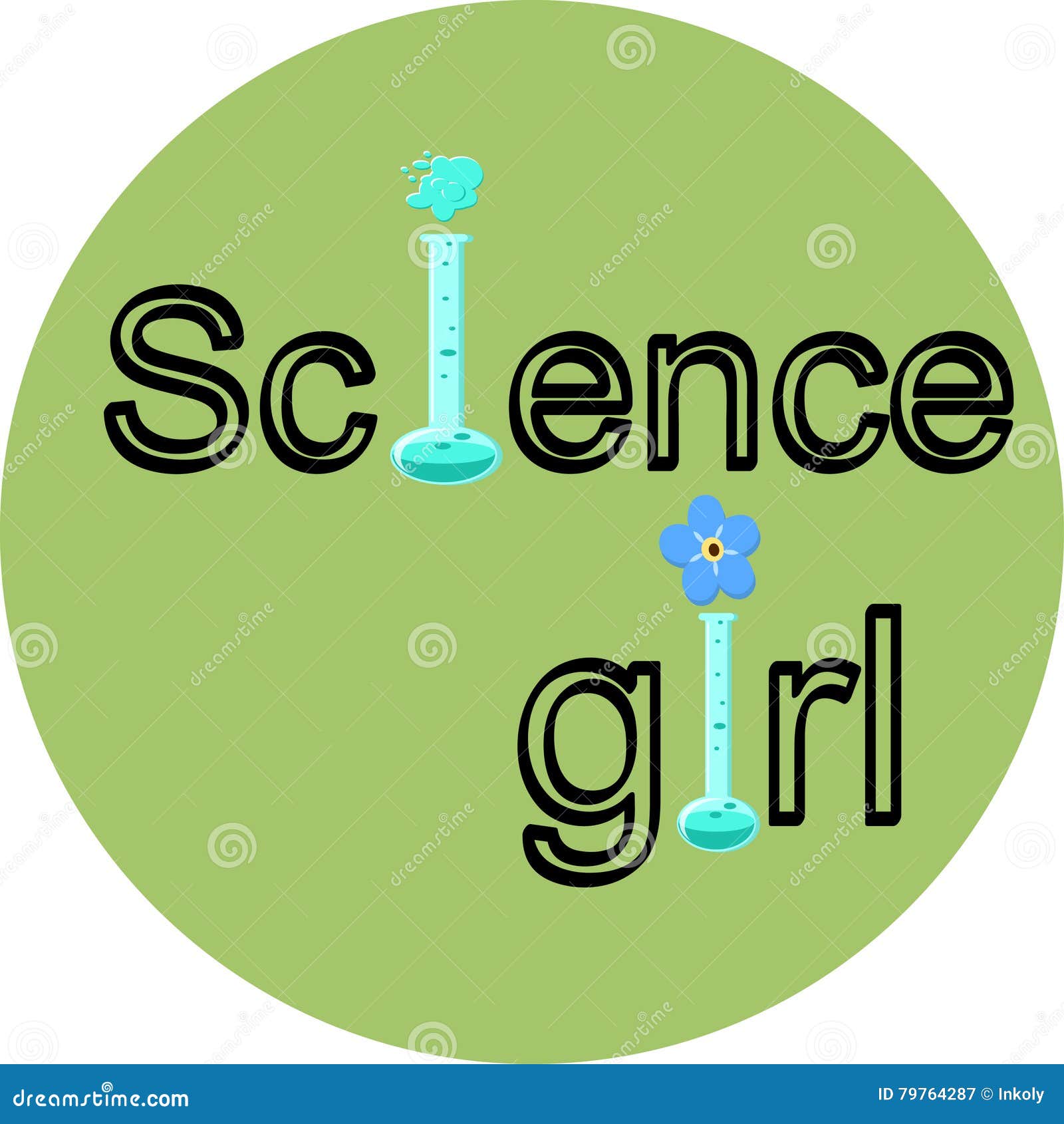 The words Science girl stock vector. Illustration of babies 79764287