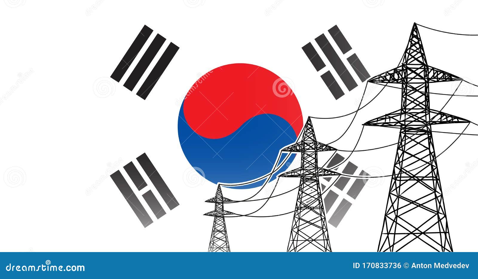 Republic of Korea South Korea Power Supply Lines Concept Stock