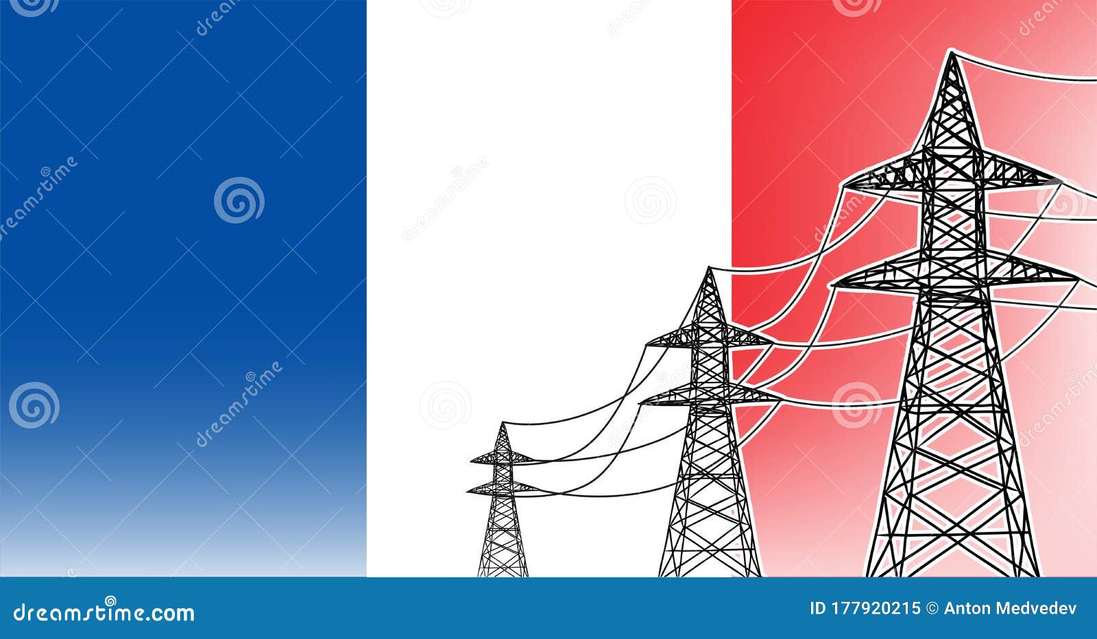 France Power Supply Lines Concept Stock Vector Illustration of vector