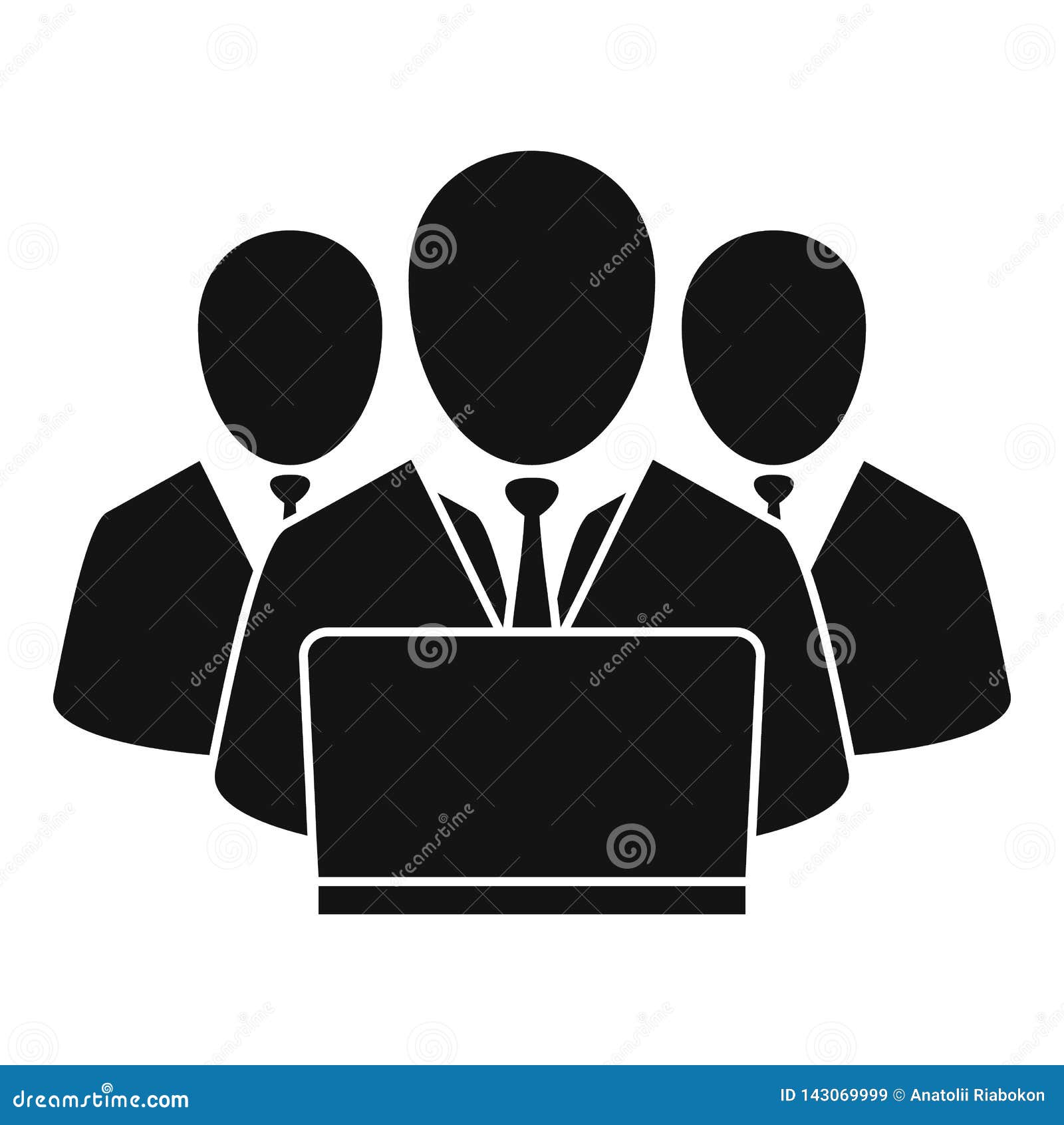 Work Business Group  Icon  Simple Style Stock Vector 