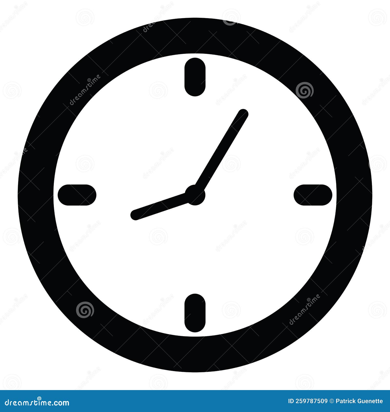 Work clock, icon stock vector. Illustration of isolated 259787509