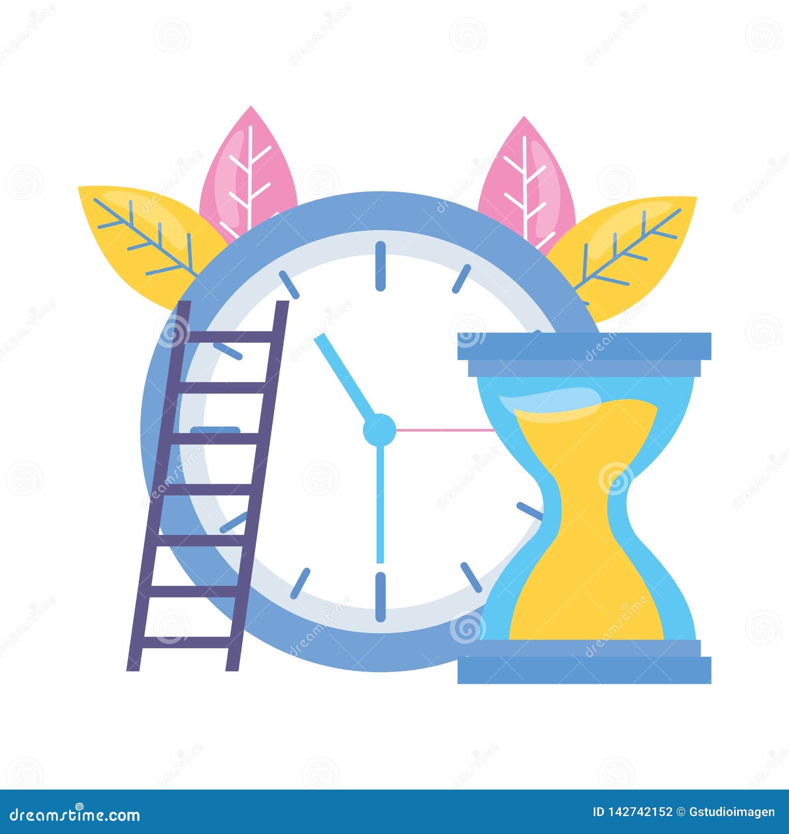 Work clock time stock vector. Illustration of office 142742152