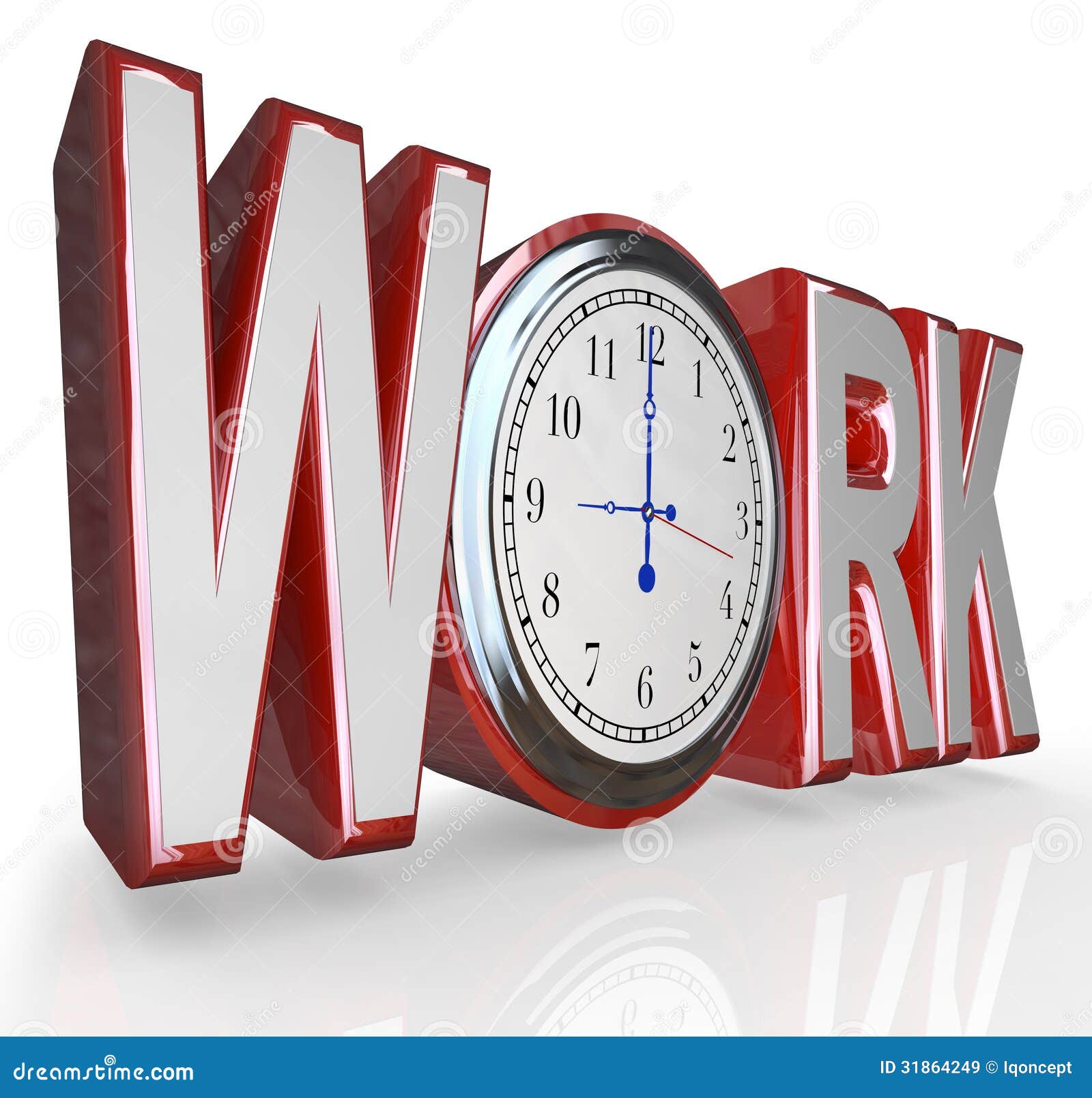 Work Clock Word Time To Get Working On Job Career Royalty 