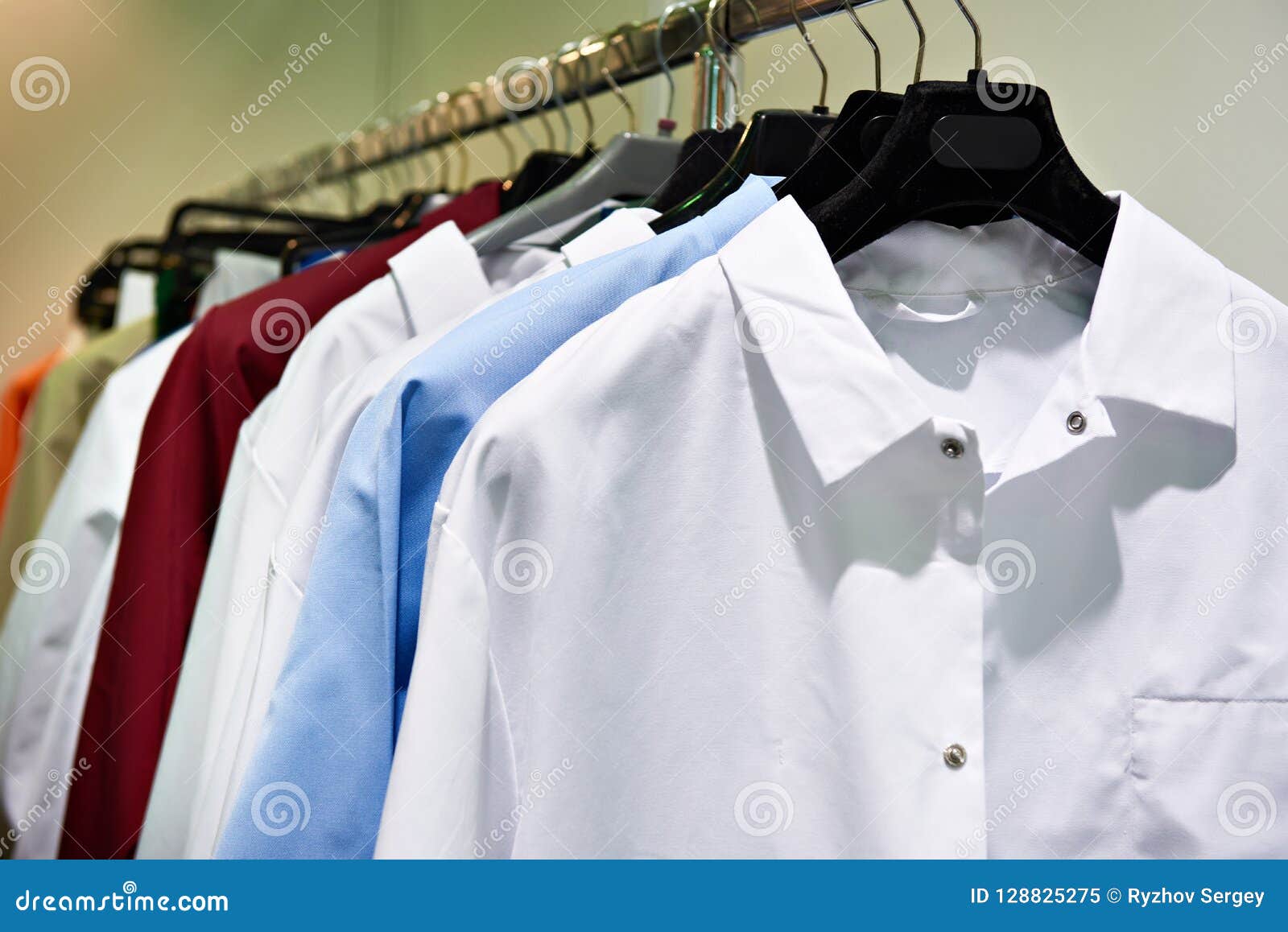 Work Clothes for Store Employees Stock Image Image of fabric, closet