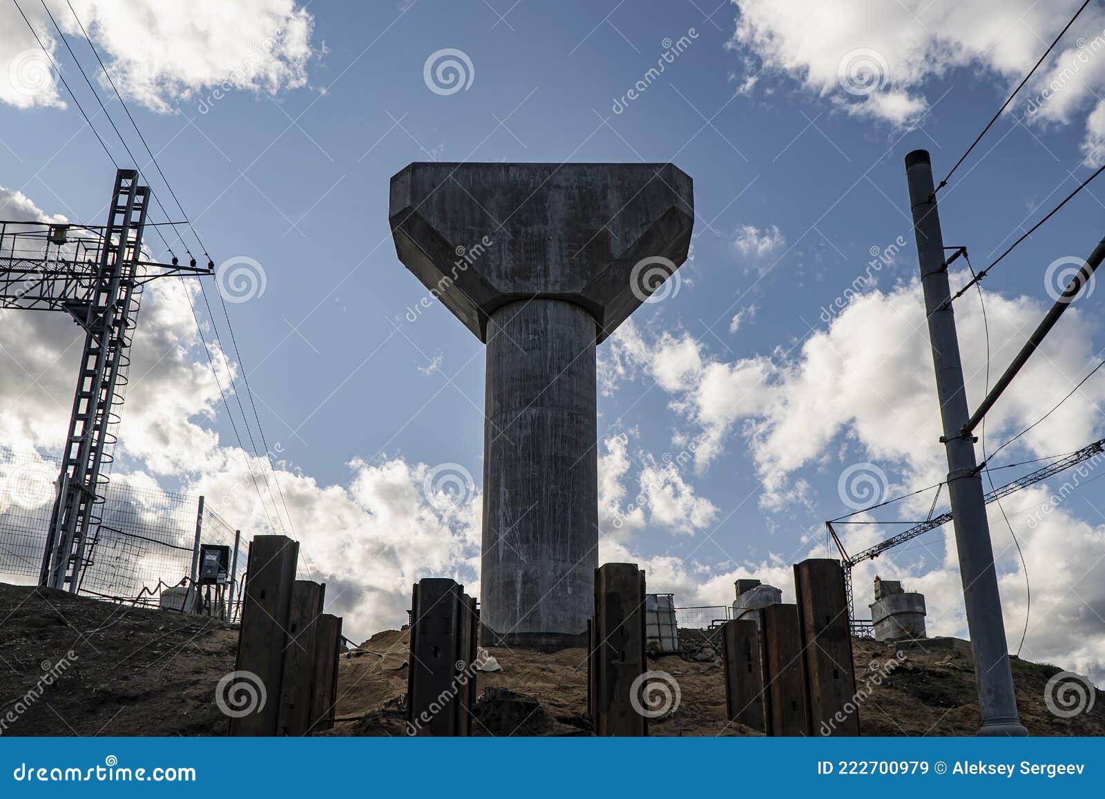 Work on the Construction of a Highspeed Overpass, Time Lapse Stock