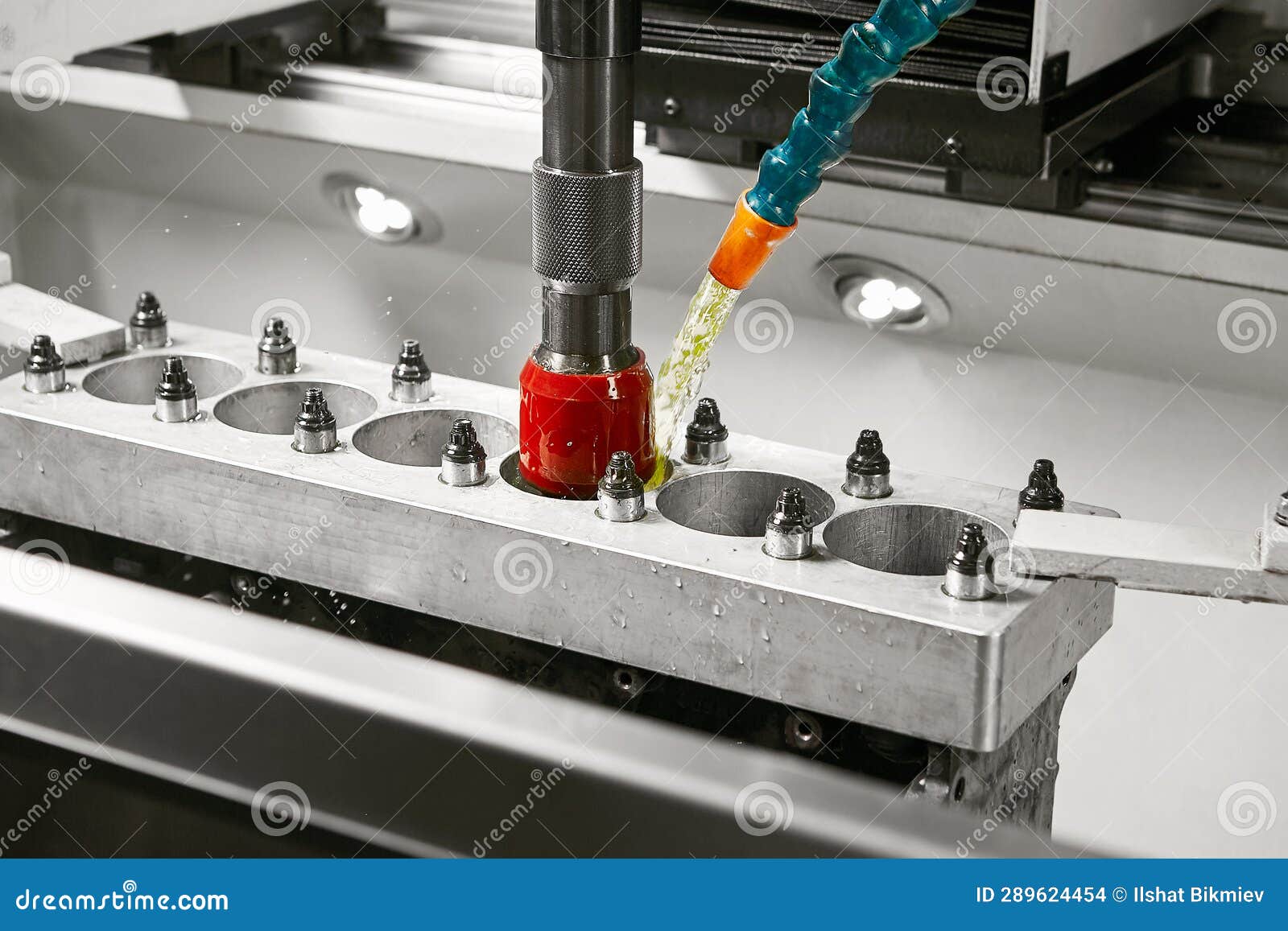 Work of Cylinder Honing Engine Machine. Diamond Boring of Car Details