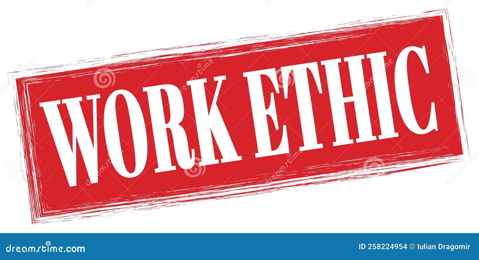 WORK ETHIC Text Written on Red Stamp Sign Stock Illustration