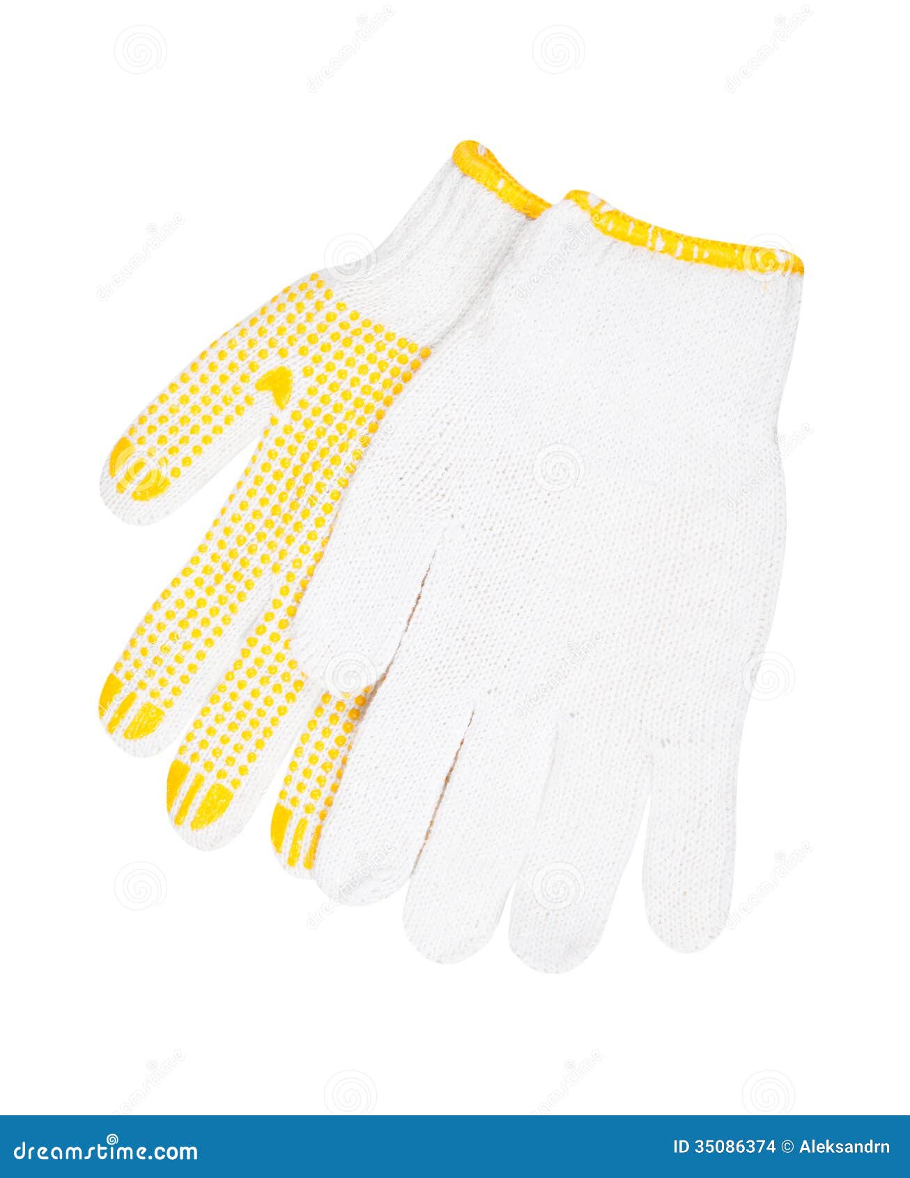 Work Gloves Made of Cotton Fabric with Rubber Coating Stock Photo Image of construction