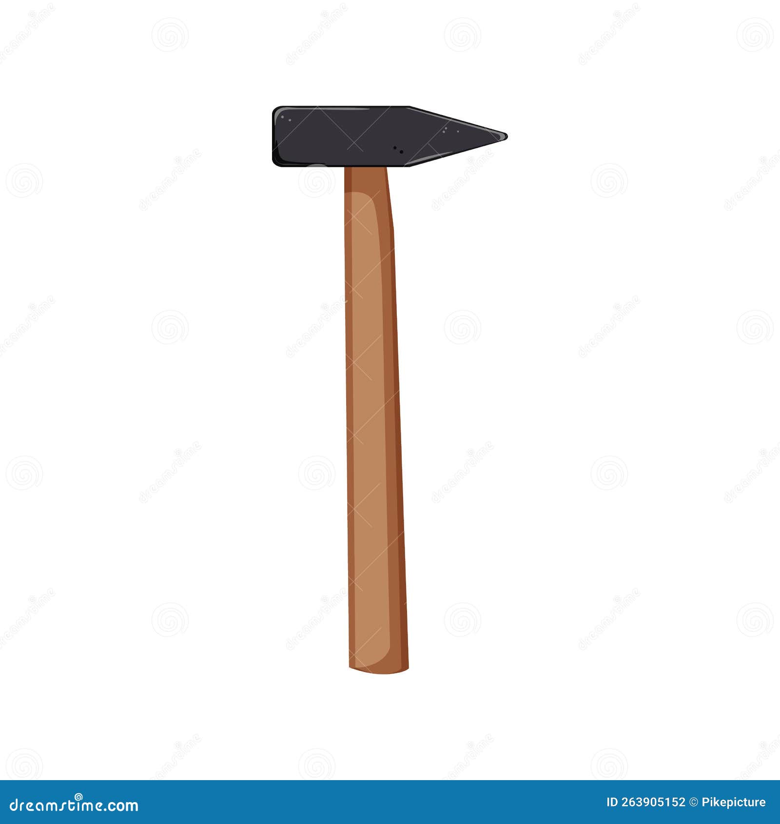 Work Hammer Tool Cartoon Vector Illustration Stock Vector