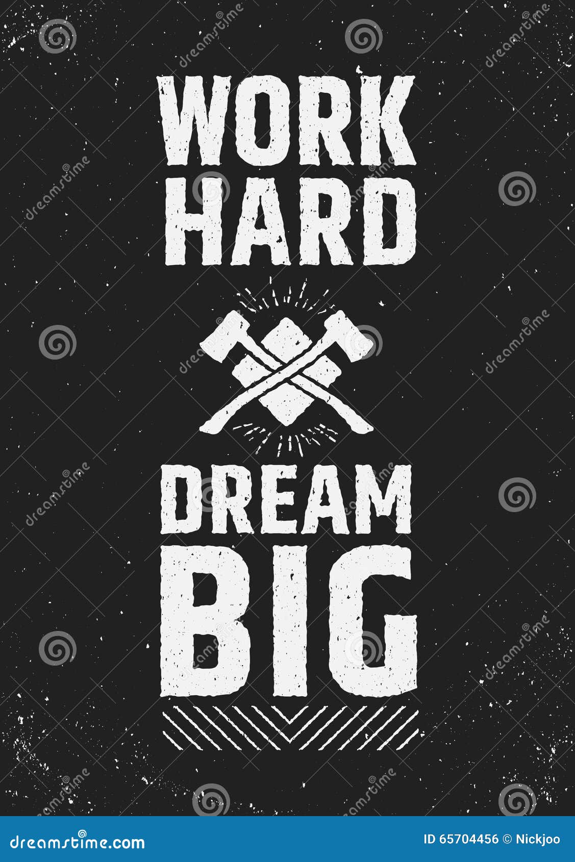 Work Hard Dream Big Motivational Inspiring Poster. Stock Vector - Illustration of background