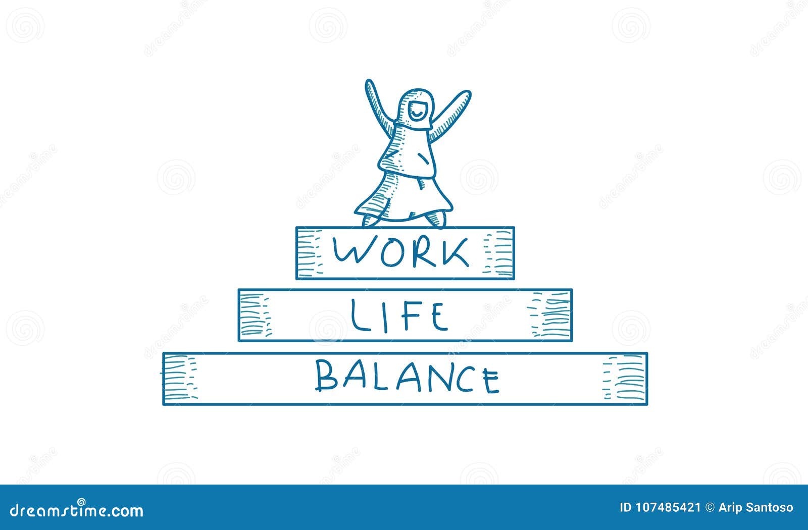 Work Life Balance Template Vector Stock Vector Illustration Of