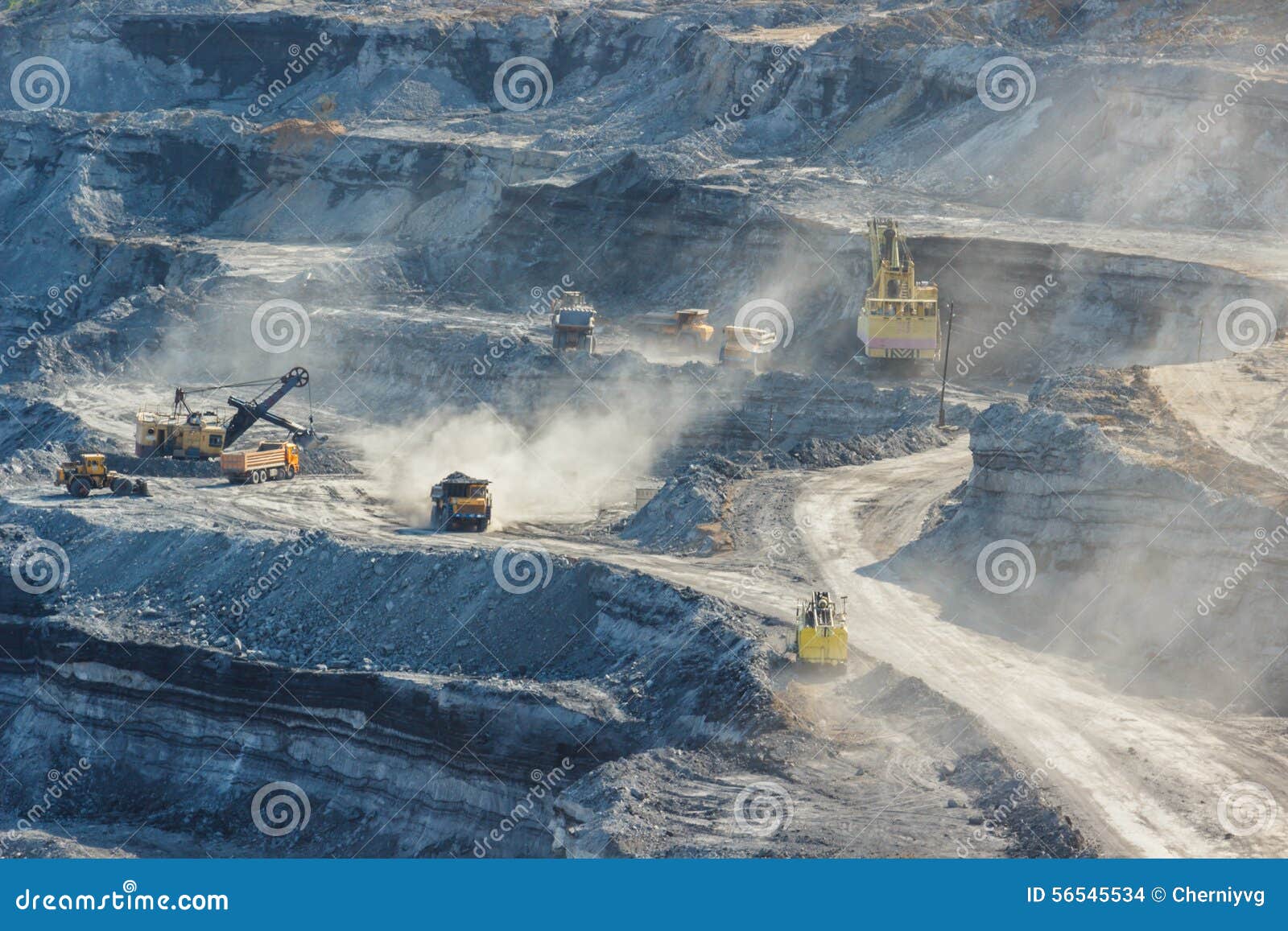 Work Machinery in Quarry for the Extraction Coal Stock Photo Image of