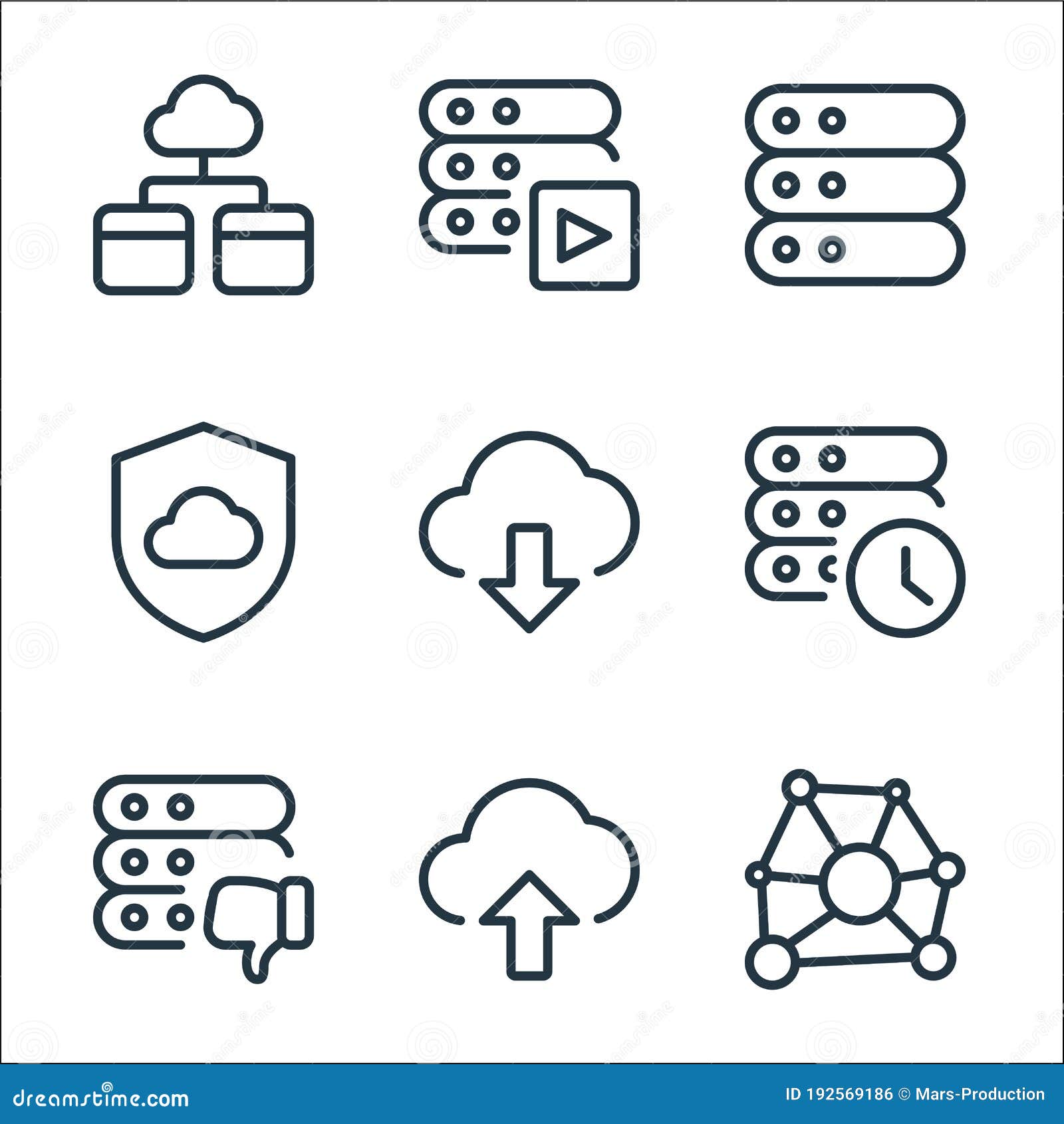 Bad Wep Porn Videos Download - Work Office Server Line Icons. Linear Set Stock Vector - Illustration of  secure, server: 192569186