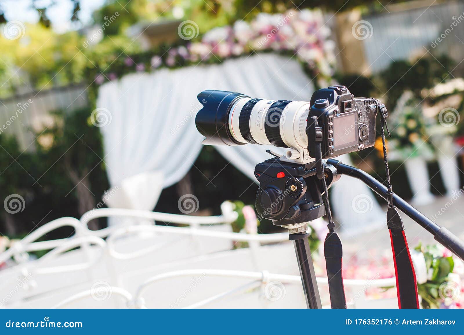 The Work of Photographer and Videographer at the Wedding. the Camera