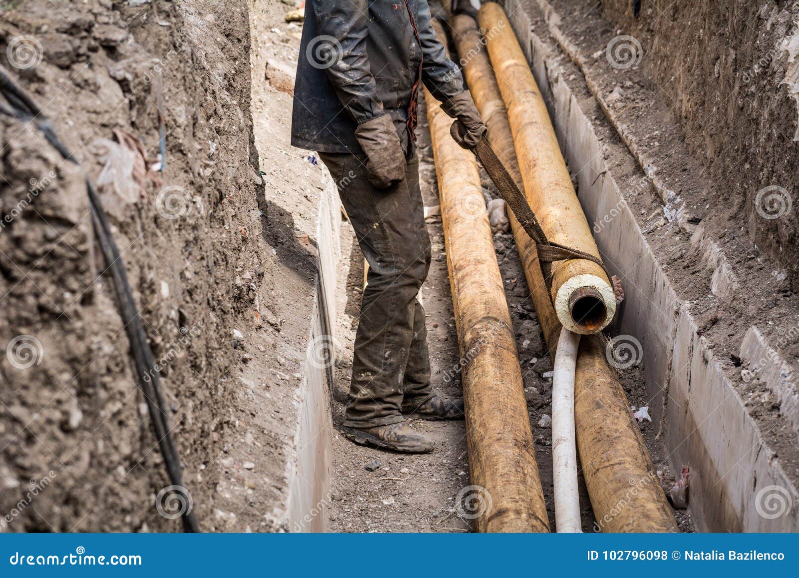 Repair the Broken Pipe and Replace New Stock Photo Image of leak