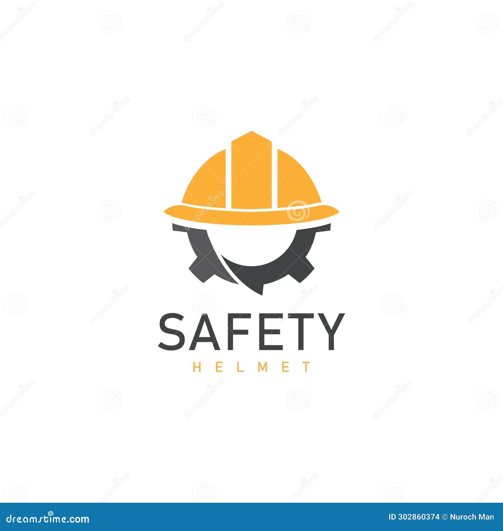 Work Safety Helmet Gear Design Vector Illustration Icon Stock Vector