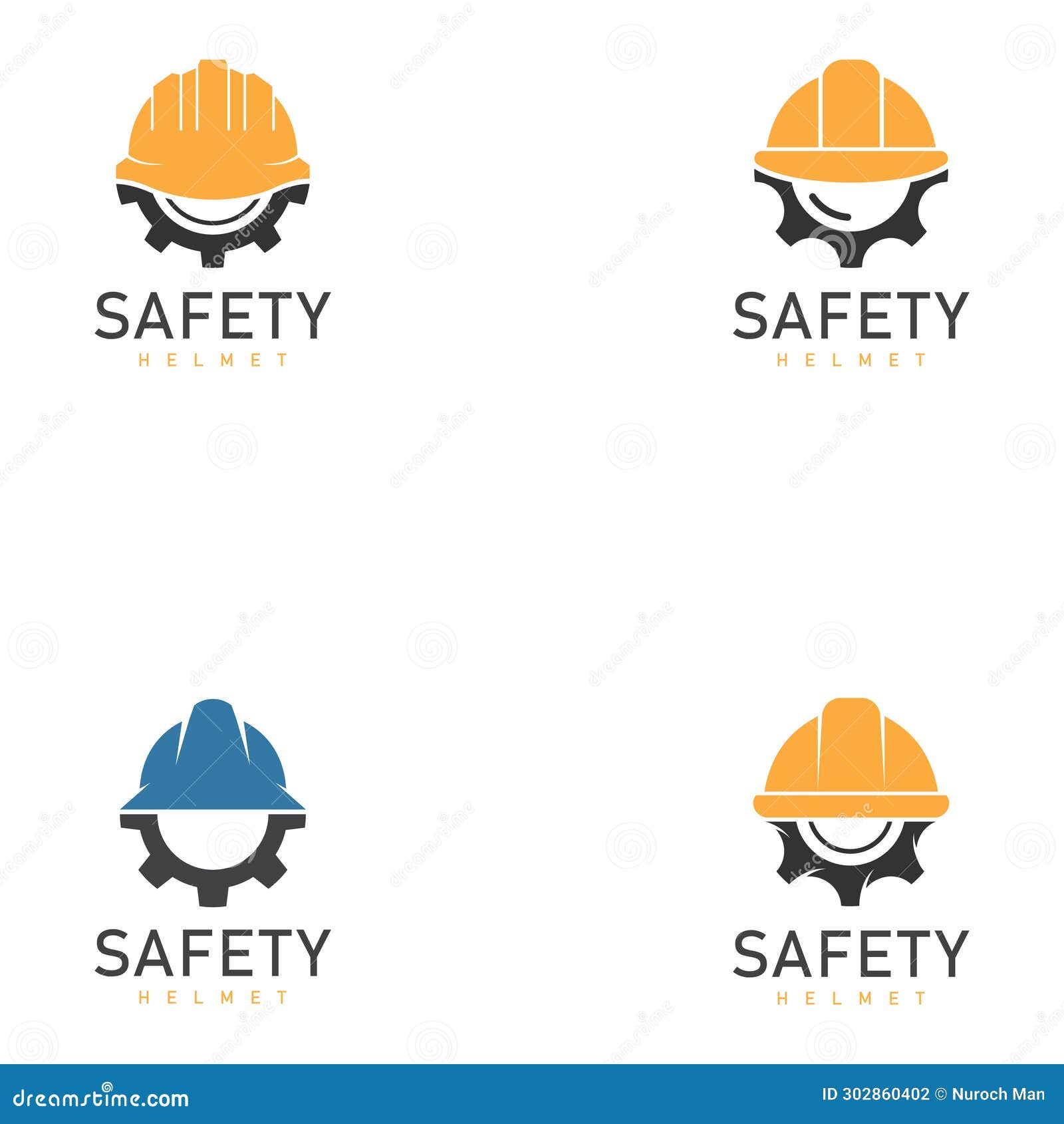 Work Safety Helmet Gear Design Vector Illustration Icon Stock Vector