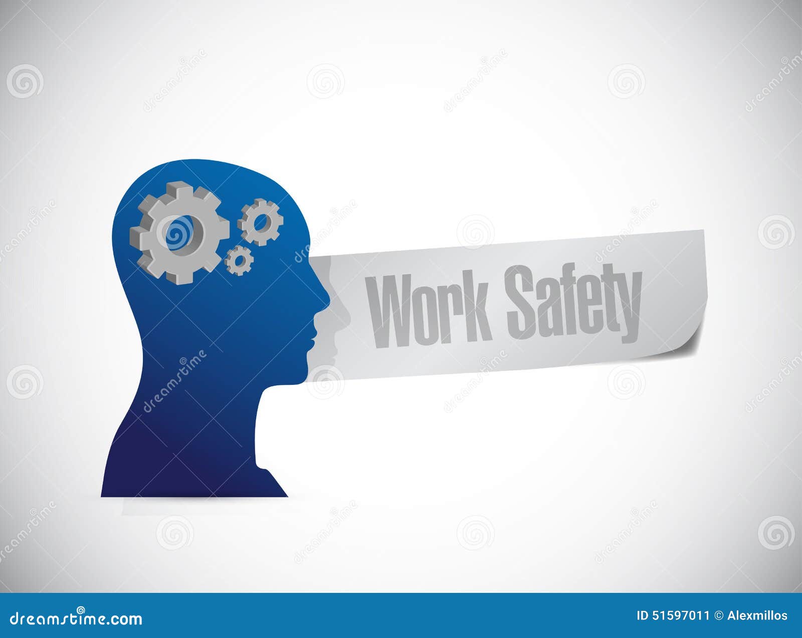 Work Safety Mind Concept Illustration Design Stock Illustration