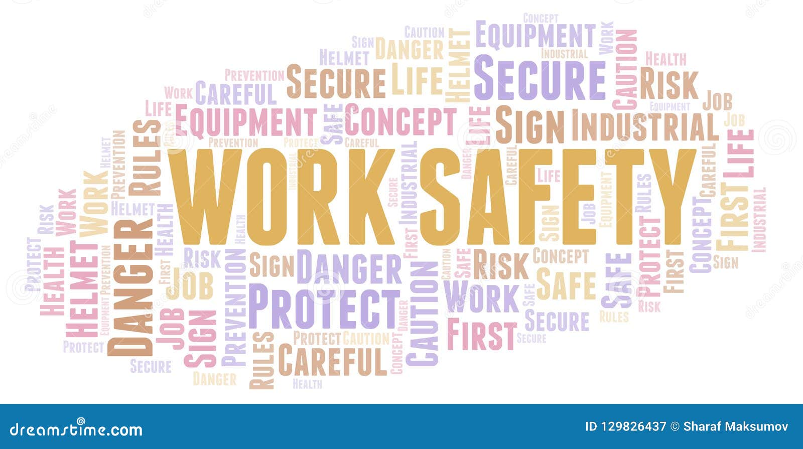 Work Safety word cloud. stock illustration. Illustration of bright