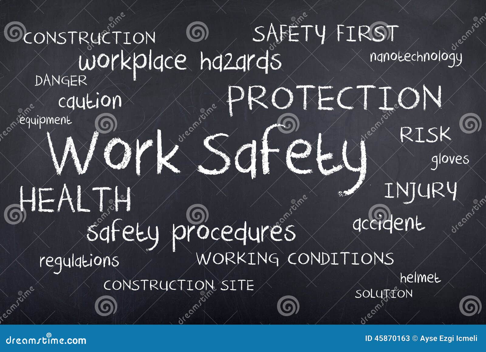 work safety workplace safe first word cloud concept