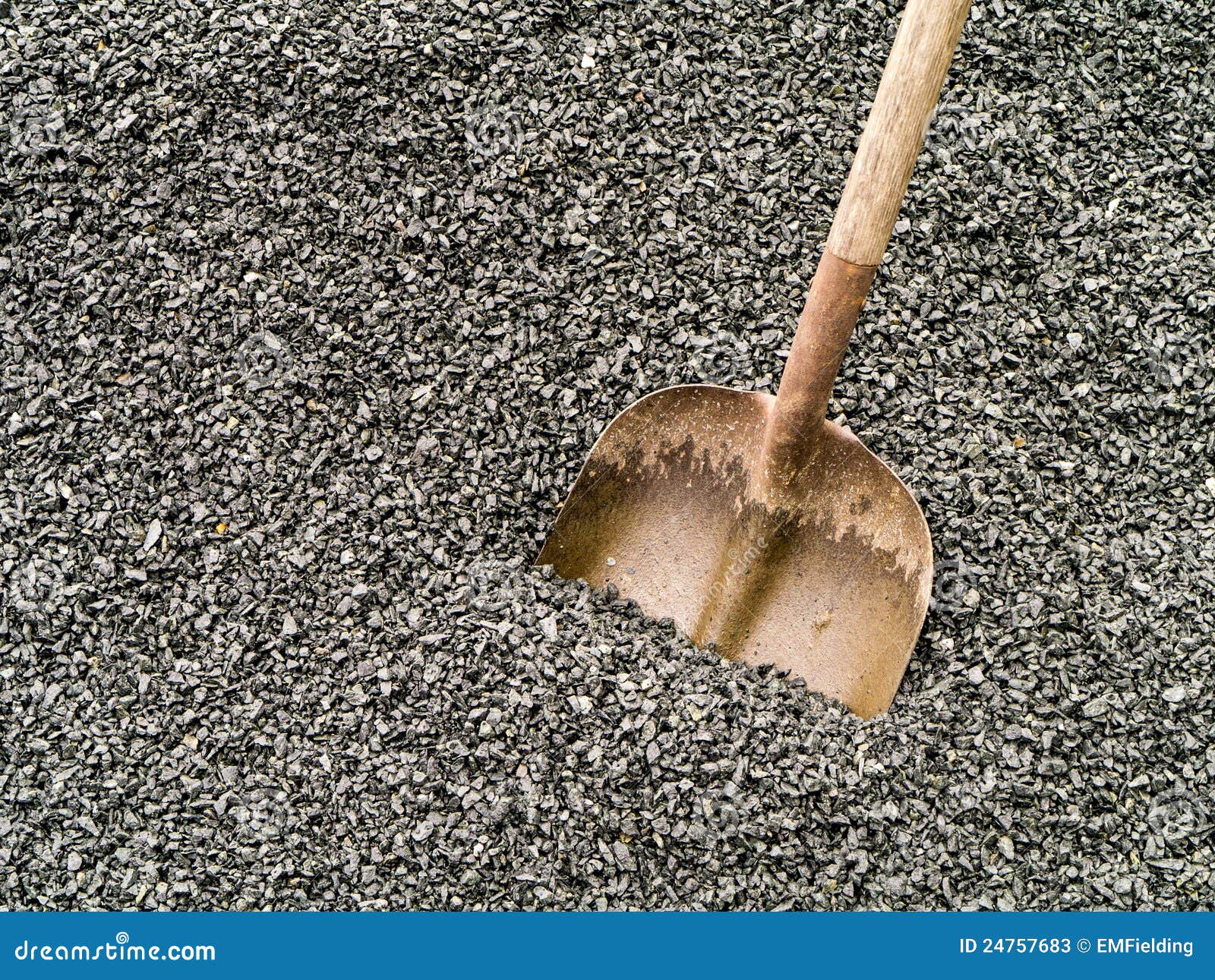 Work Shovel In A Pile Of Crushed Stone Stock Photos Image 24757683