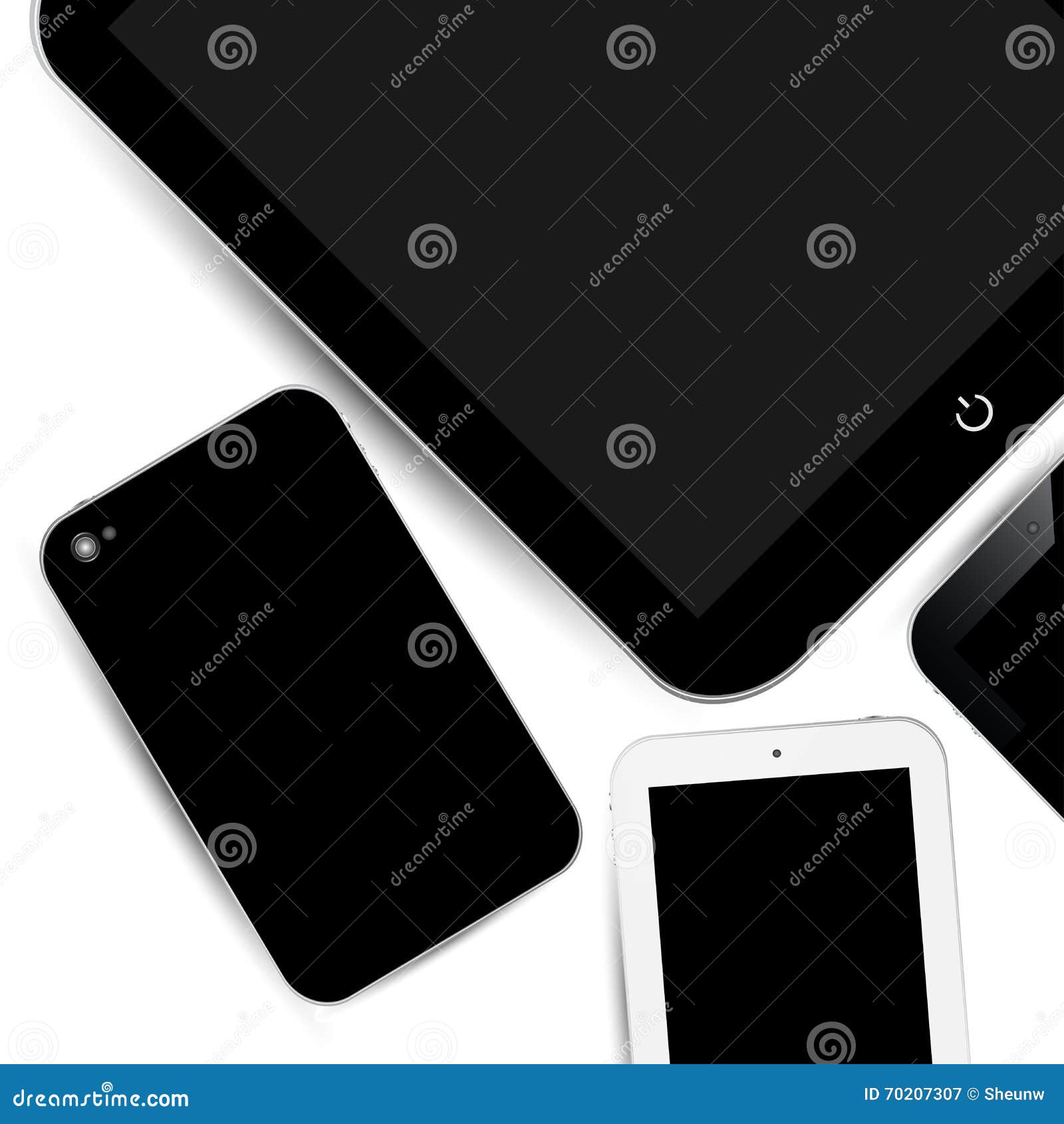 Work Surface, Phone, Touch Pad. Stock Vector Illustration of