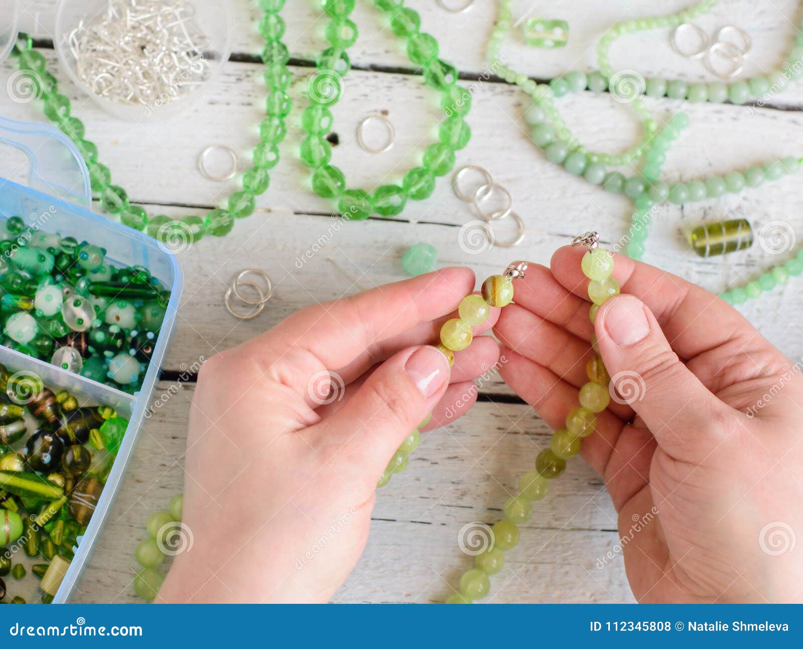 Making jewelry at home stock photo. Image of craftsmanship 112345808