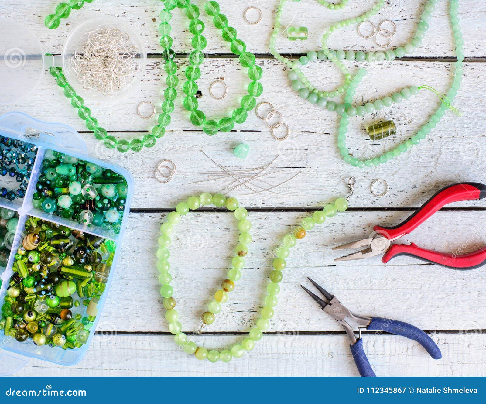 Making jewelry at home stock image. Image of decoration 112345867