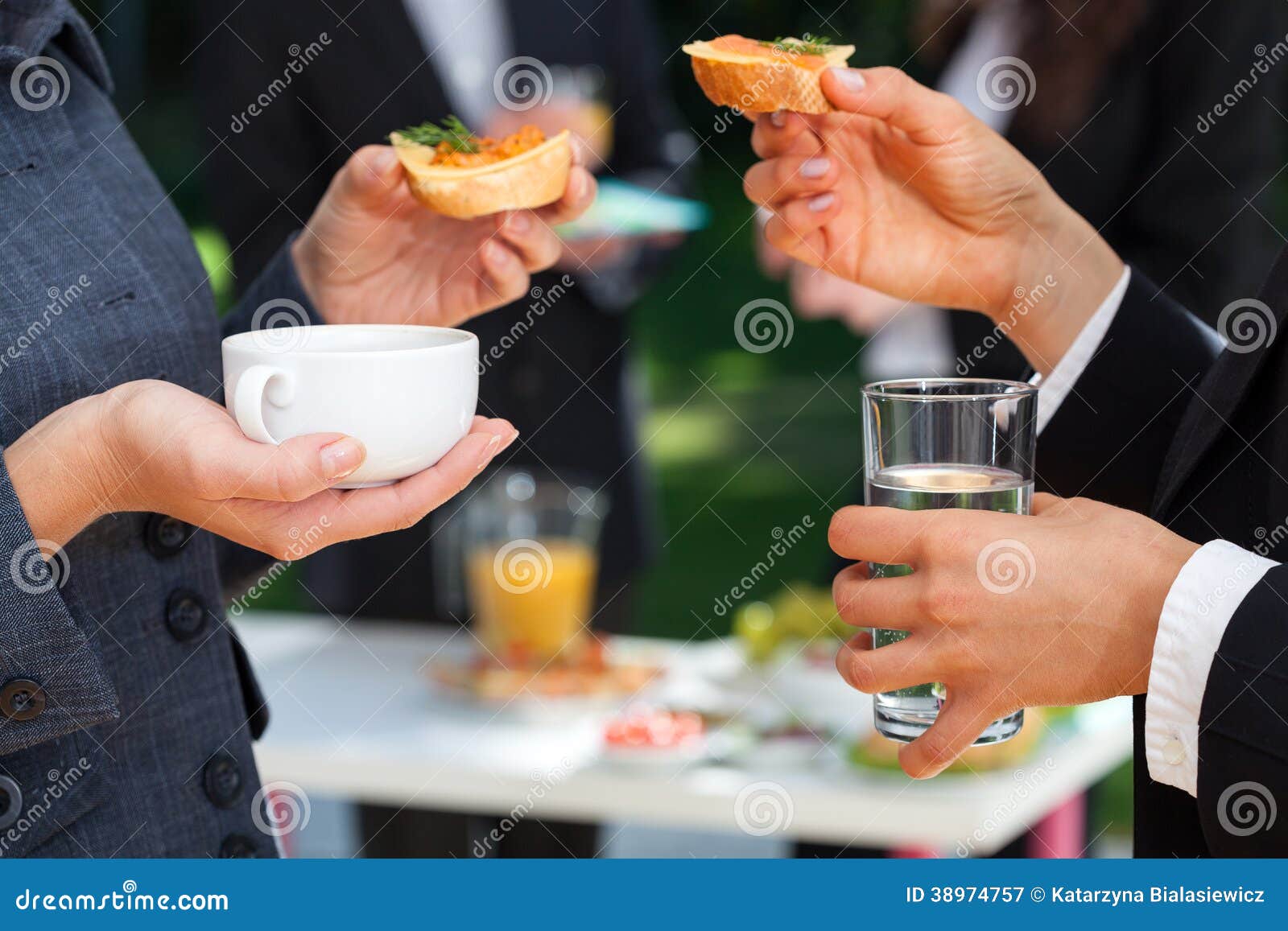 work team at lunch