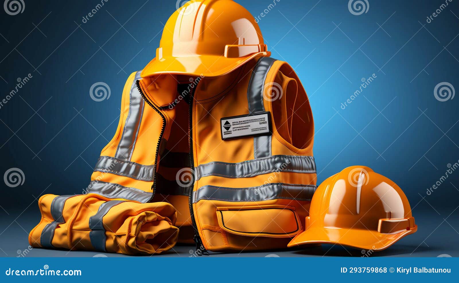 Work Uniform, a Set of Worker S Clothing with a Protective Orange