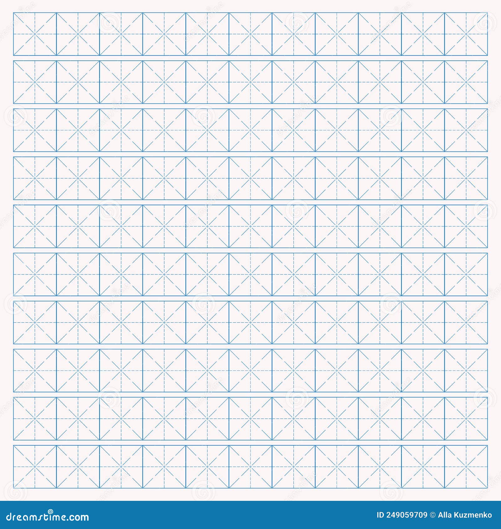 workbook for writing hieroglyphs. lined paper for printing. geometric pattern for school. realistic lined paper