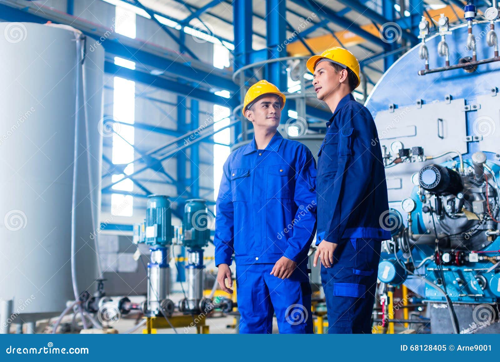 Worker in Asian Manufacturing Plant Stock Image Image of steel