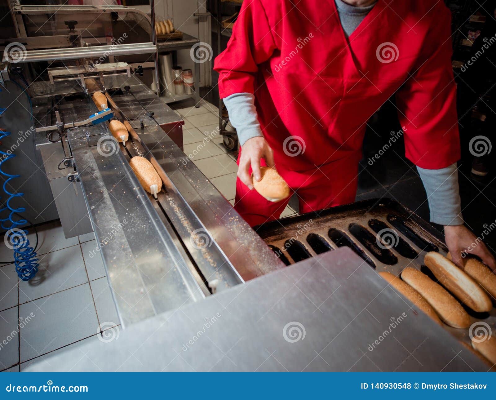 Bread Packaging Process On A Conveyor Belt RoyaltyFree Stock Image 140124316
