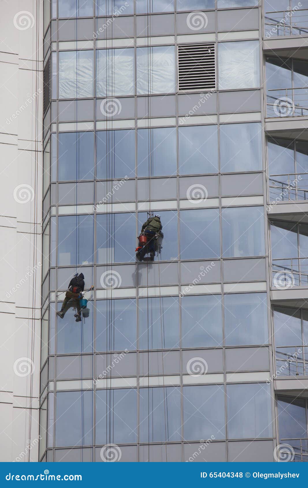 Worker Cleaning Windows on Height Stock Photo Image of frame, rise