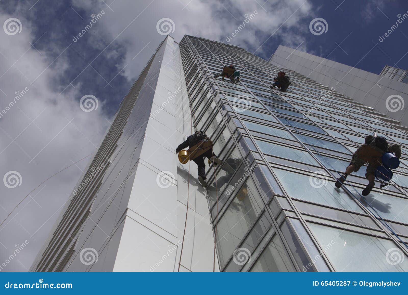 Worker Cleaning Windows on Height Editorial Photography Image of