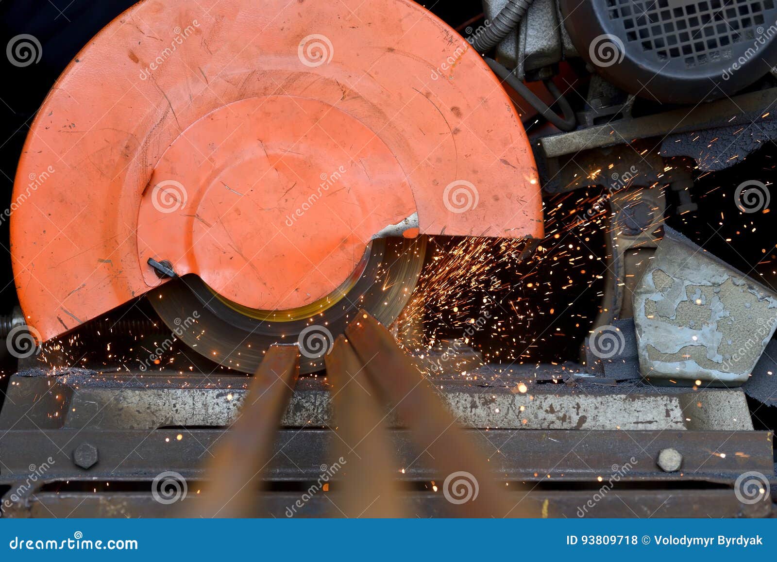 Worker Cutting Metal with Grinder Stock Photo Image of blade, machine 93809718