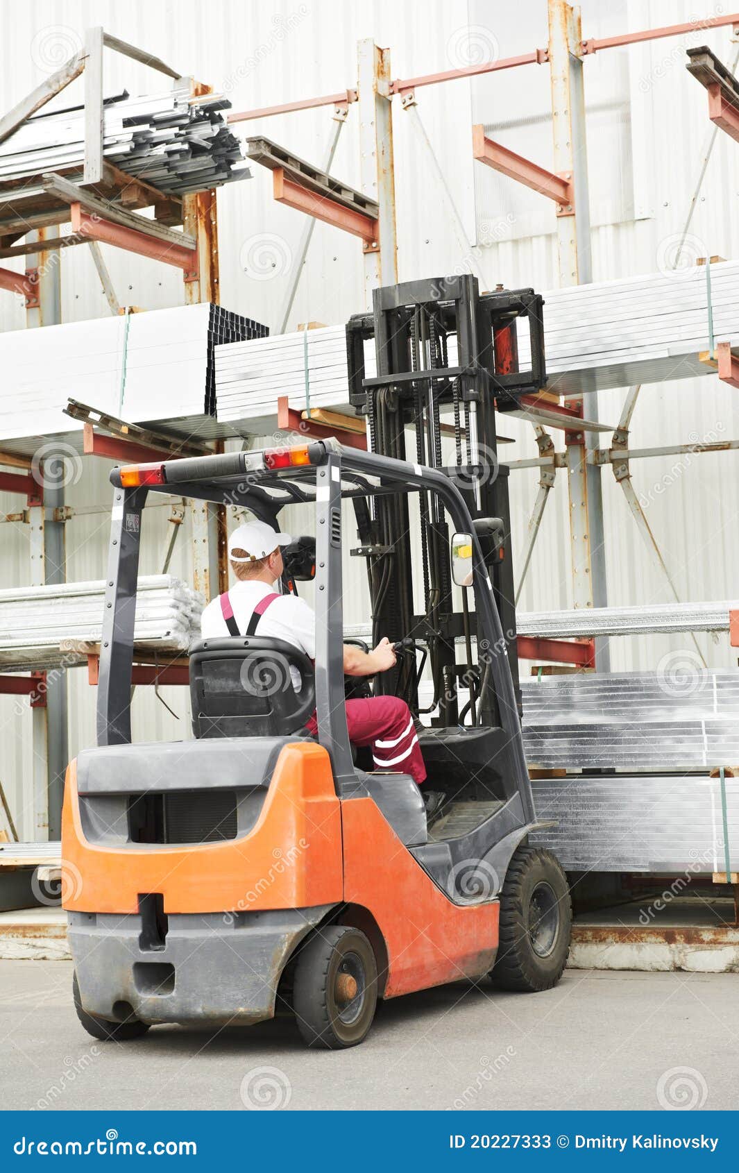 Worker Driver at Warehouse Forklift Stock Image Image of professional