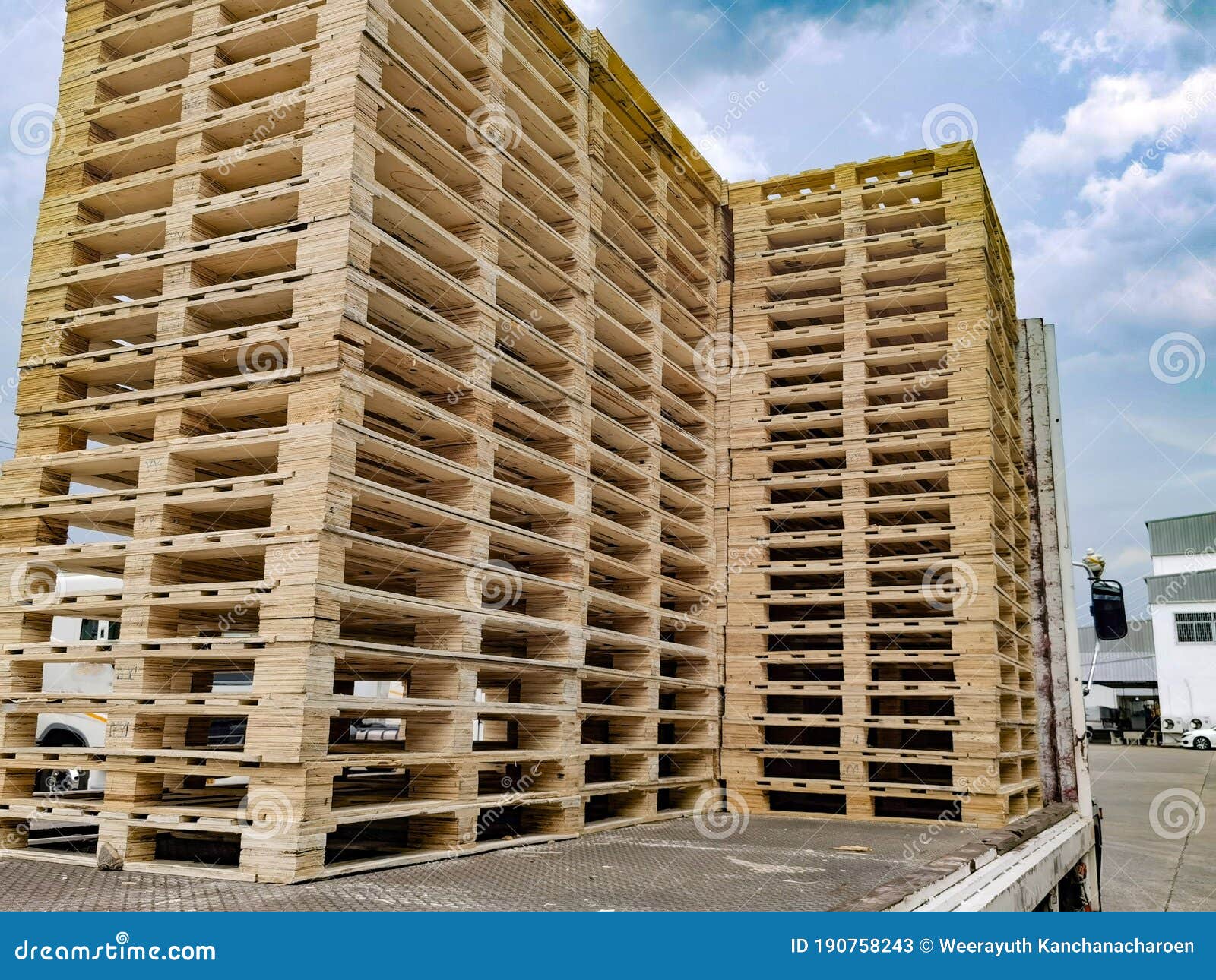 Worker Driving Forklift To Loading And Unloading Wooden Pallets From Truck To Warehouse Cargo Storage Shipment In Logistics And Stock Image Image Of Cardboard Construction 190758243