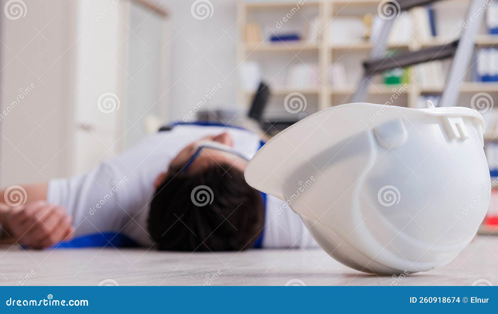 Worker After Falling From Height Unsafe Behavior Stock Photo Image Worker After Falling From Height Unsafe Behavior Stock Photo Image
