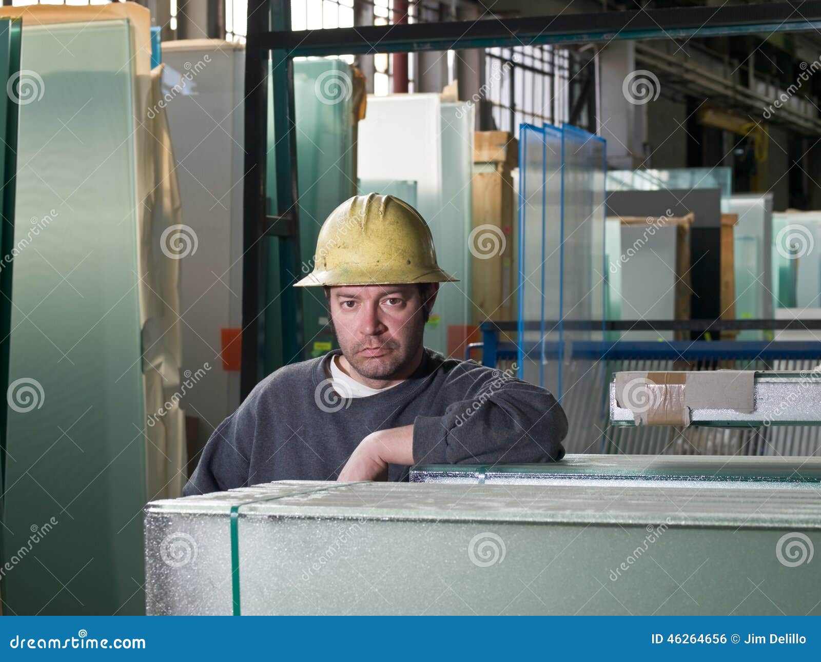 Worker in glass warehouse stock photo. Image of individuals 46264656