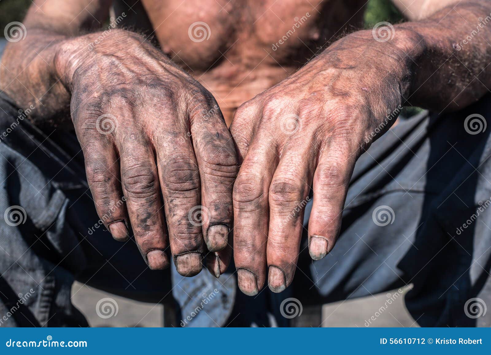 Worker Hands. Man Showing Dirty Hands Palms Down. Stock Photo Image of industry, piece 56610712