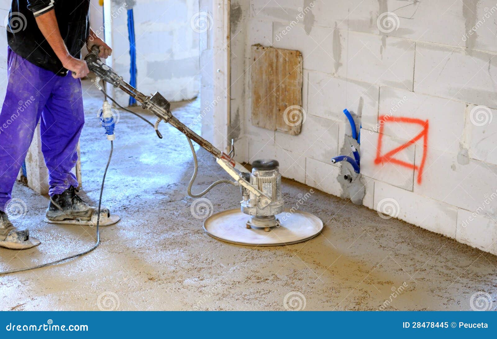 Worker Helicopter Sanding Screed Stock Image Image of craftsperson