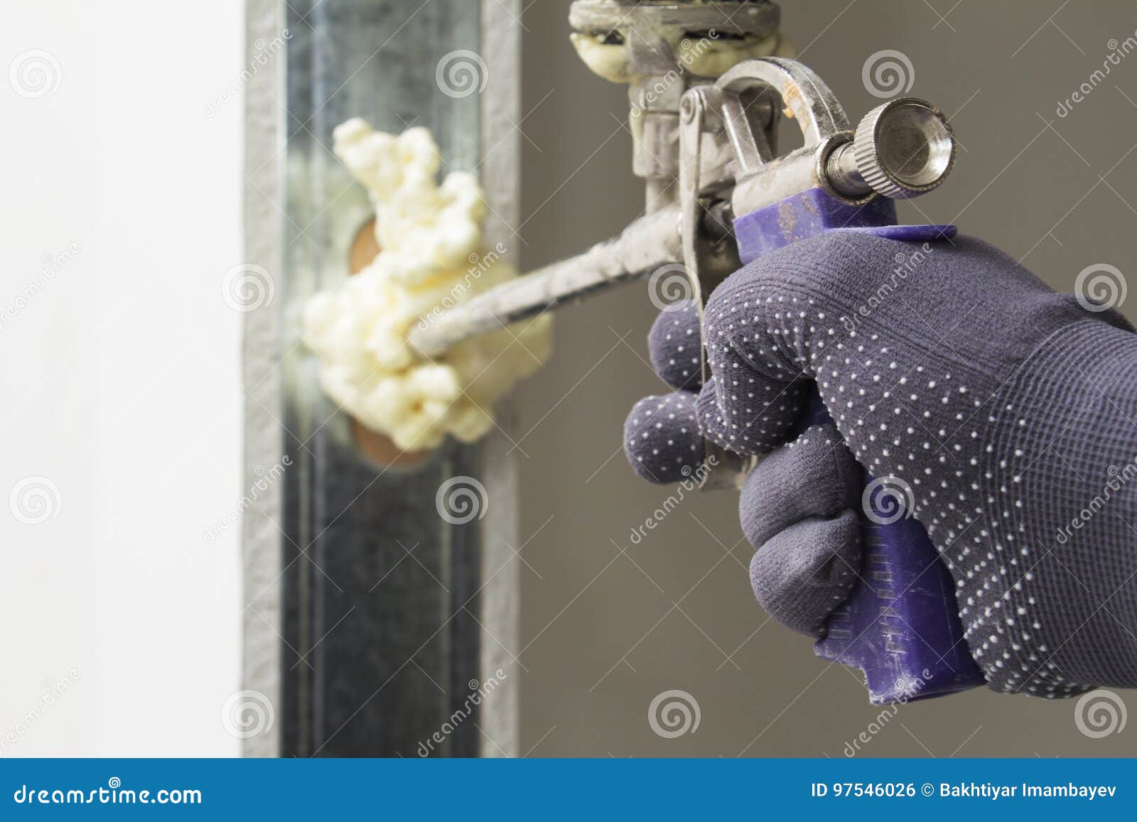 The Worker Installs The Door Stock Photo Image Of Wood Repair