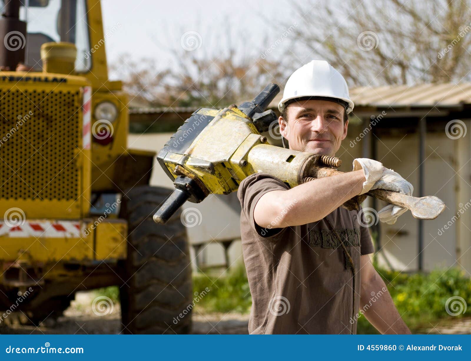Worker With Jackhammer Stock Photo Image 4559860