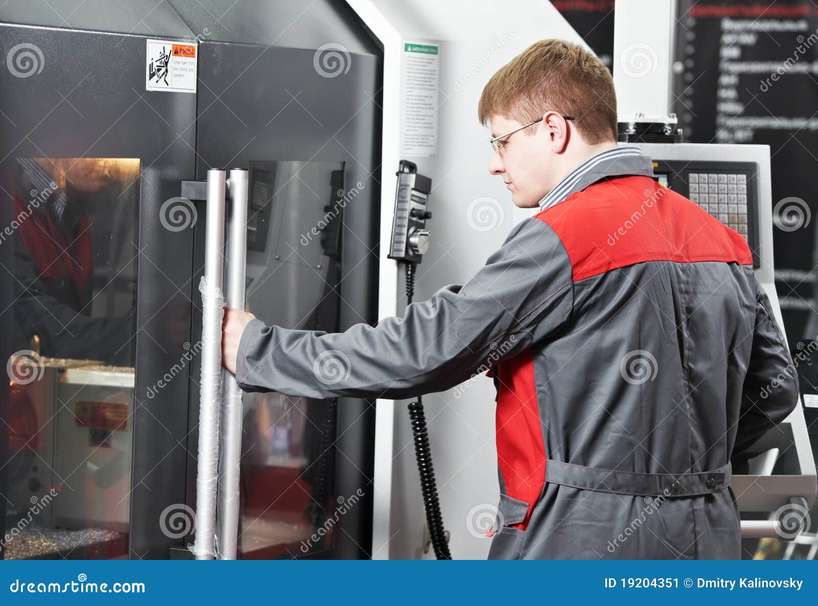 Worker at Machining Tool Stock Image Image of instrument
