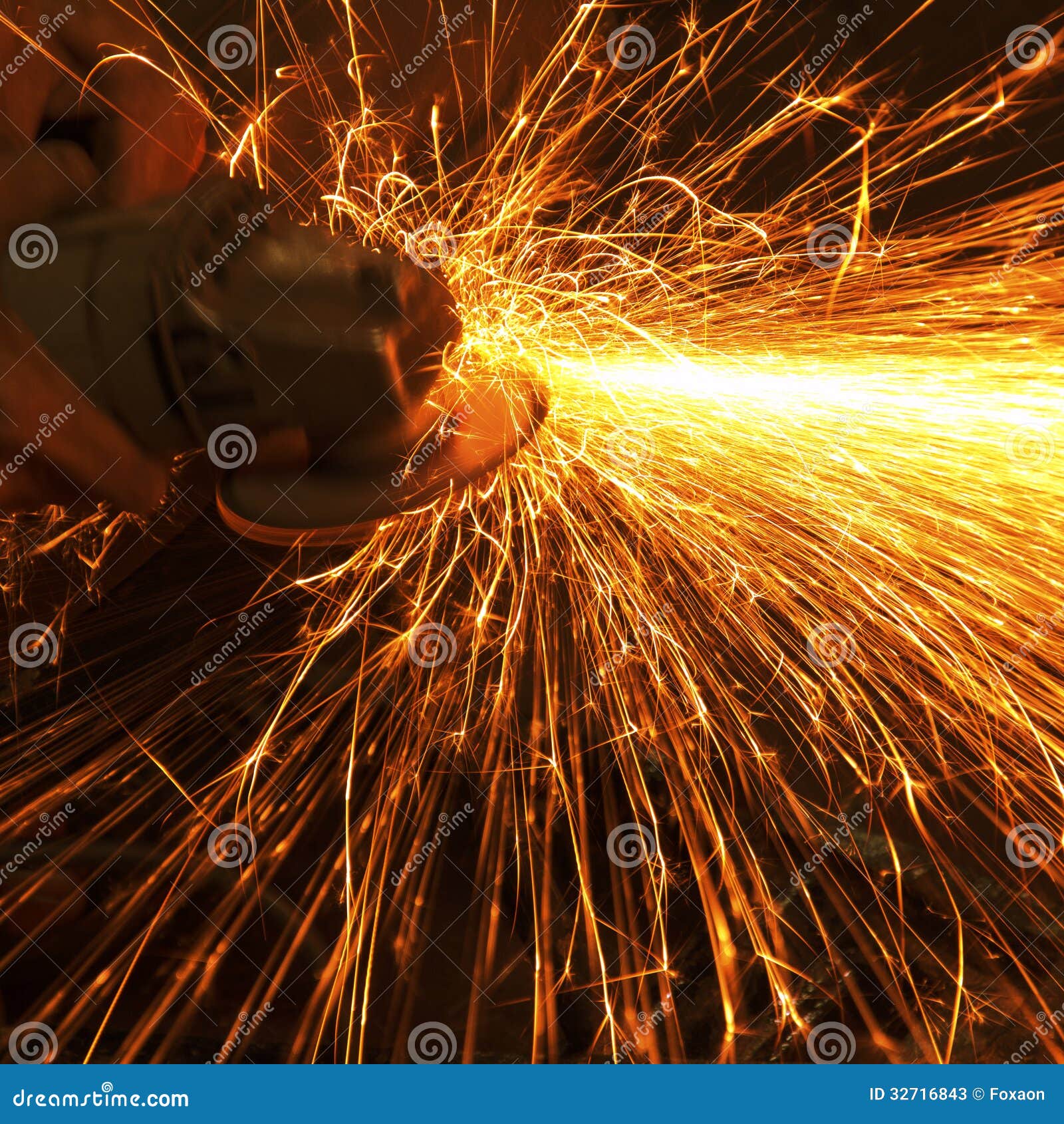 Worker Making Sparks while Welding Steel Stock Image Image of mechanical, mechanic 32716843