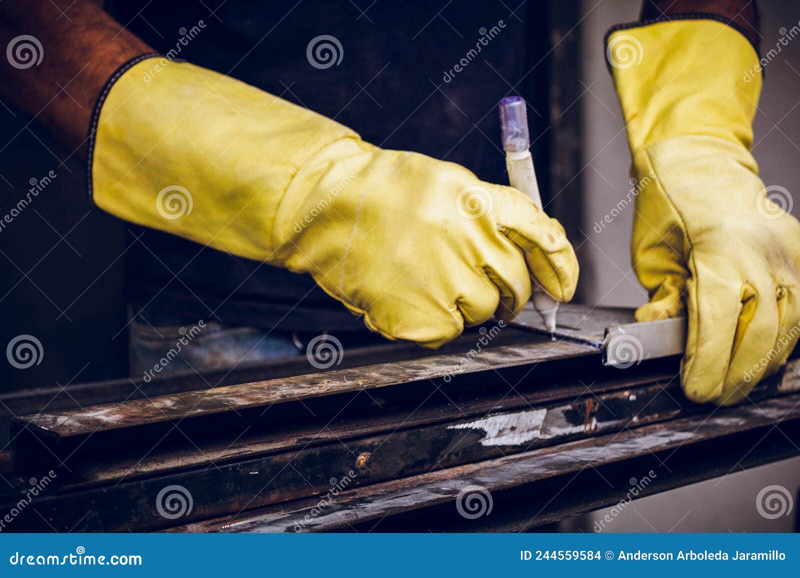 worker man marking to cut