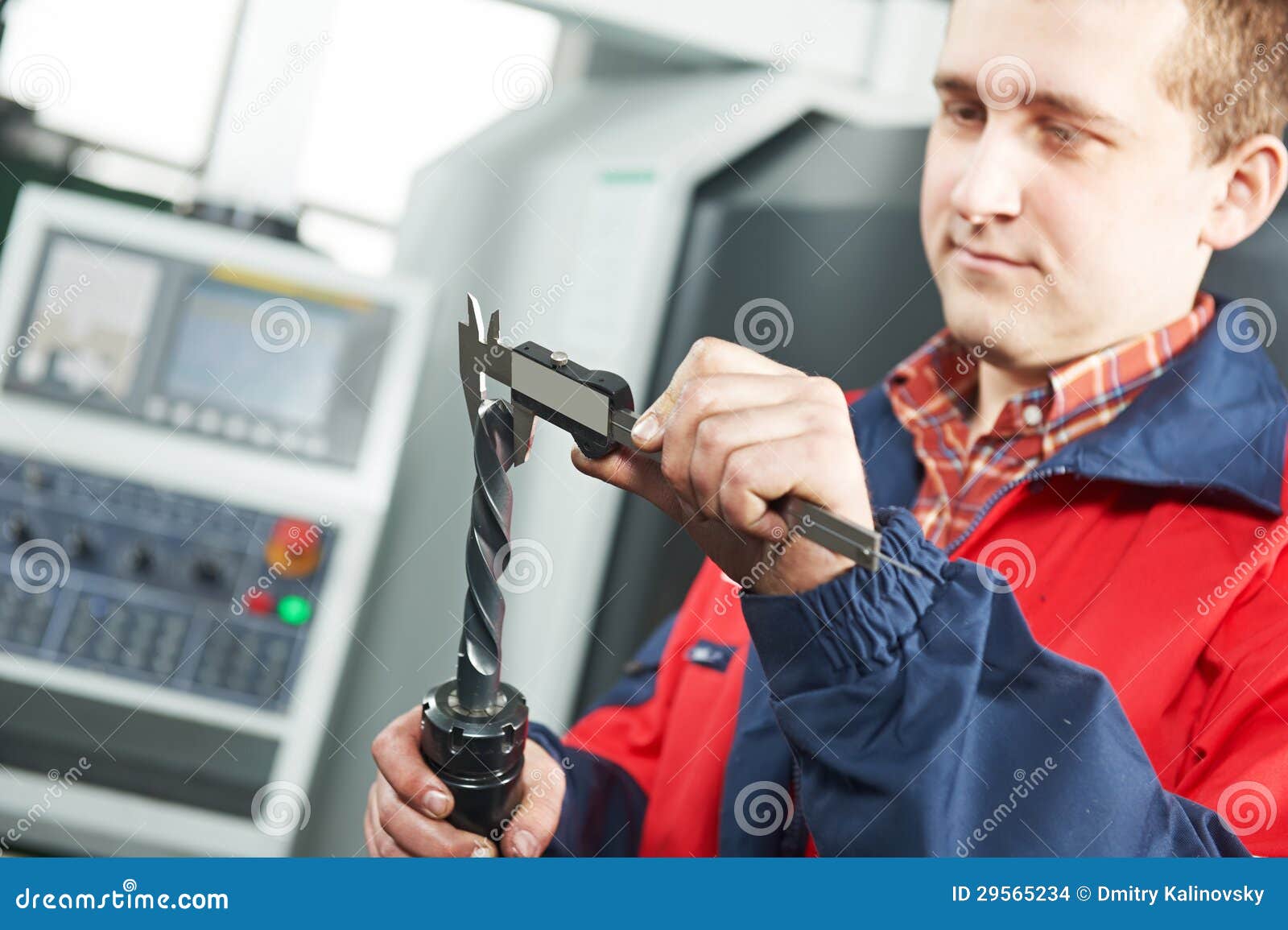 Worker Measuring Tool by Hand Caliper Stock Photo Image of machine