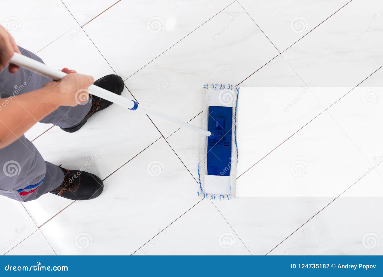 Worker Mopping Floor stock photo. Image of employment 124735182