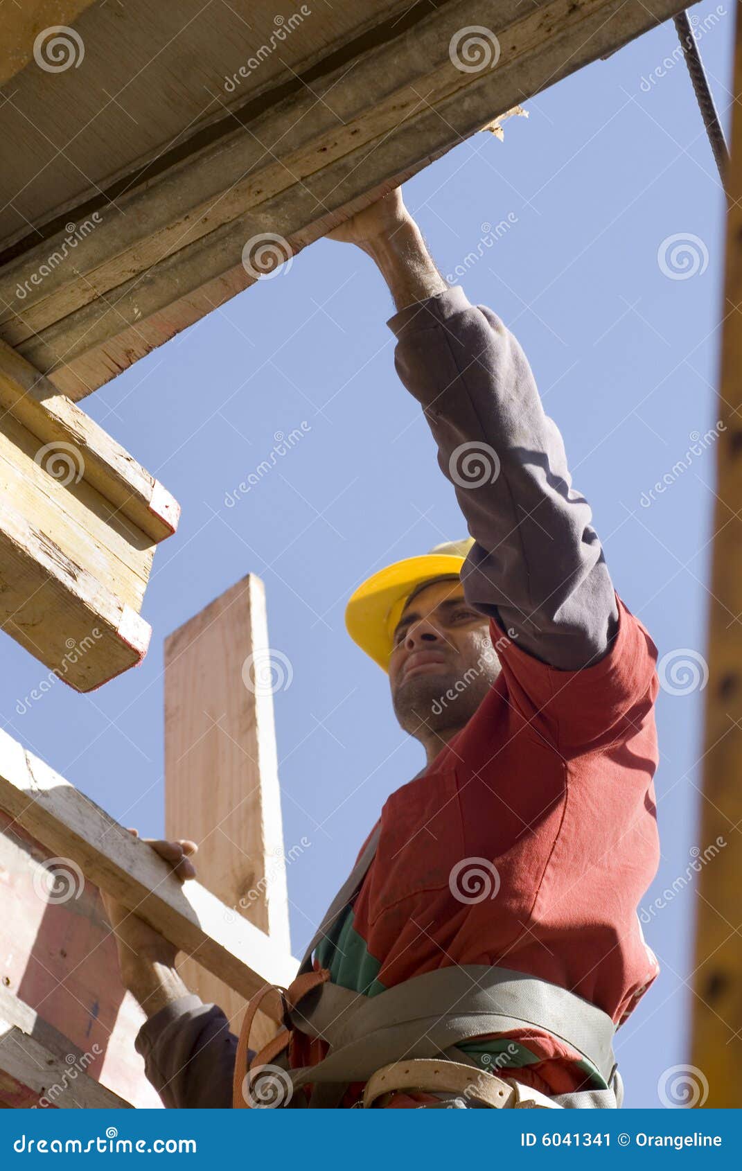 Worker Moving Boards Vertical Picture. Image 6041341